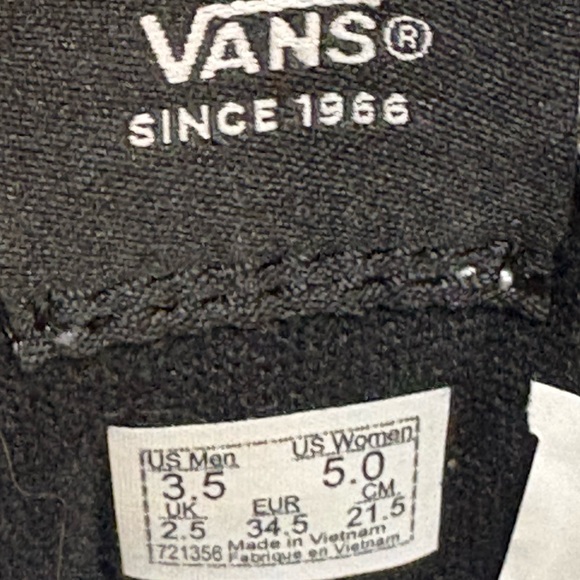 Vans Sk8-Hi Black/White - Unisex - US Women 5 /Men 3.5 - Picture 5 of 5